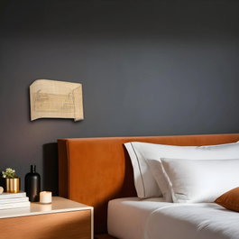 Opviq Lámpara de Pared Rectangular con Tapa de Bambú Trenzado Beige